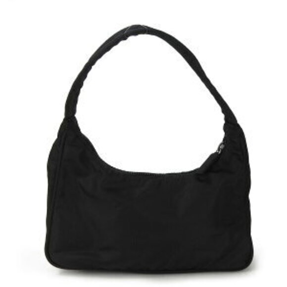 Prada Nylon Canvas Handbag Black Hobo Shoulder Bag - Picture 3 of 11
